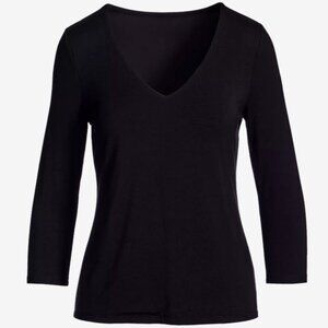 Boston Proper So Effortless Three Quarter Sleeve V Neck